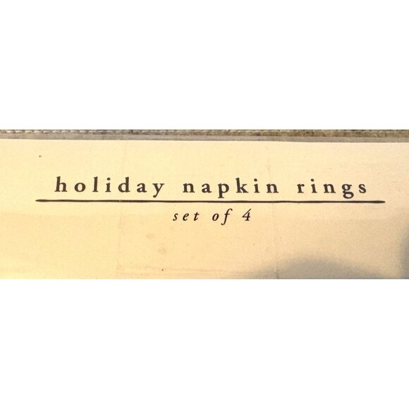 Pier 1  4 Christmas Napkin rings With Reindeer and Pine Trees  # 2727 - Picture 6 of 6